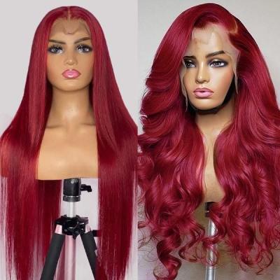 China Other GL 13x4 Lace Hair Wigs For Women Water Red Colored 99j Burgundy Hd Lace Front Wig Loose Curly Deep Wave 13x6 Lace Front Wig 13x6 for sale