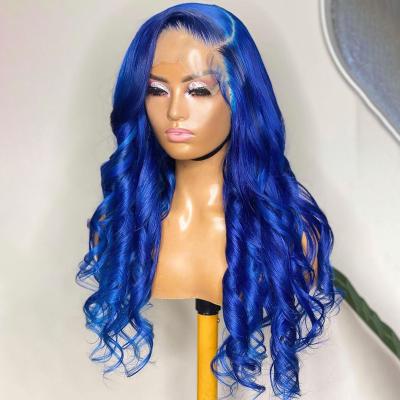 China Other Different Color Hd Blue Red Pink Good Luck Hair 13x6 Lace Frontal Wig Body Wave Cuticle Aligned Human Virgin Hair Vendors Wigs for sale