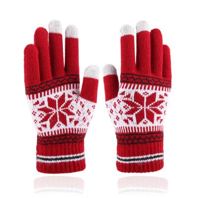 China Simple Jacquard Logo Winter Gloves Touch Screen for sale