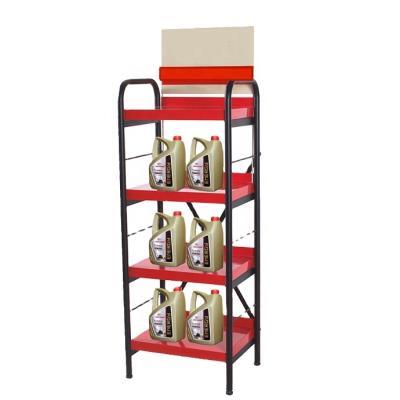 China For Decoration Display Stretching Oil Bottle Display Rack Customizable Shop Oil Display Rack Lubricants Rack for sale