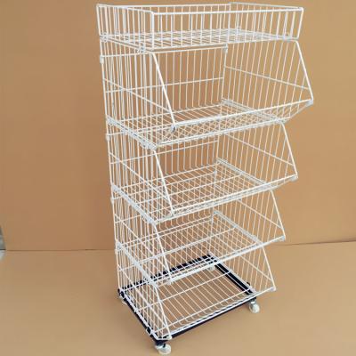 China Customized F13 dinner market display rack metal bread display rack fruit rack display rack for sale