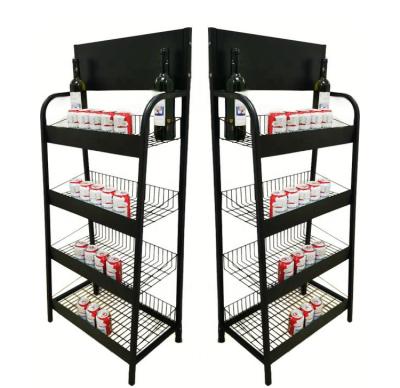 China Low Price Soft Drink Display Rack Metal Soft Drink Bottle Display Rack Customized Size for sale