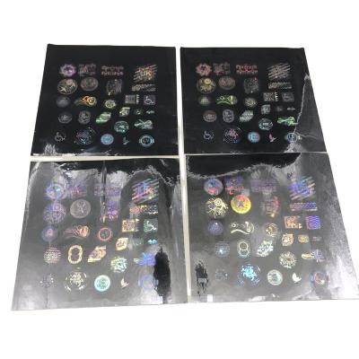 China Decorative Sticker Customized Logo High Quality Waterproof Adhesive Printed Laser Film Laser Sticker Decorative Holographic Label for sale