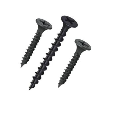 China Good Quality Large Flat Head Drywall Anchors Drywall 6x1 Screws Black Phosphated for sale