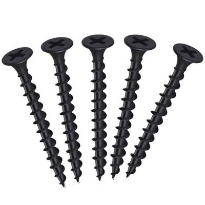 China Best quality flat bugle wood head screw/flat head screws/drywall hard black cross screw for sale