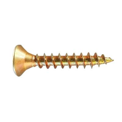 China Flat All Kinds Of Pozi Drive Countersunk Wood Screws Brass Color M6 for sale