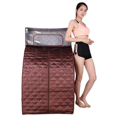 China Portable Indoor Computer Control Panel Sauna Relax Steam Sauna Room Single Person Sauna Home Household with Head Cover for sale