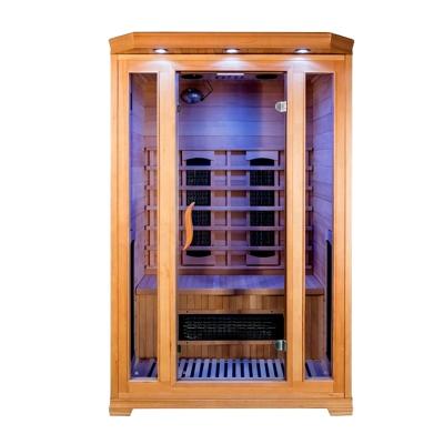 China Computer control panel small far infrared sauna room, mini hemlock sauna greenhouse, wooden infrared dry steam sauna cabin for sale