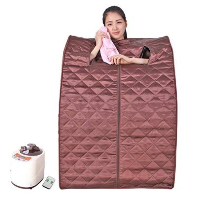 China Portable Computer Control Panel Sauna With Folding Chair One Person Mini Infrared Sauna Cabin Room Portable Sauna for sale