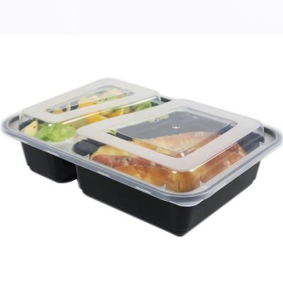 China High Cost Effective Take Away Box 30oz 2 Compartment Leakproof Plastic Food Container Freshness Preservation With Lids for sale