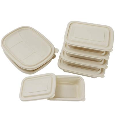 China Eco Friendly Compostable Freshness Storage Lunch Box Rectangle Biodegradable Cornstarch Packaging Box With Lid for sale