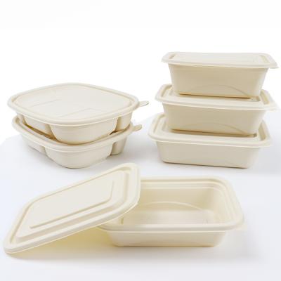 China Freshness Preservation Factory Price Cornstarch Takeaway Food Container Eco Friendly Compostable 500ml Meal Boxes With Lid for sale