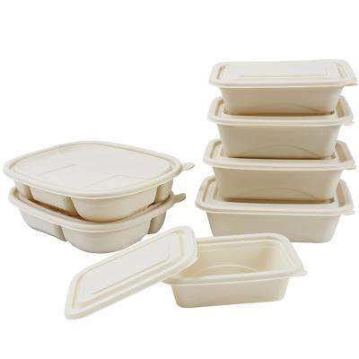 China Eco-friendly Freshness Preservation 650ML Cornstarch Food Packing Box Soup Dumpling Takeout Container With Lid for sale