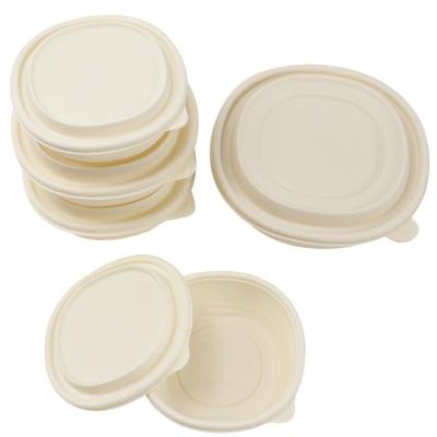 China Amazon Best Selling Viable Biodegradable Fast Food 350ml Cornstarch Lunch Boxes Take Away Food Prep Container With Lids for sale