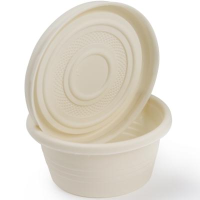 China Disposable Biodegradable Cornstarch 2oz Cornstarch Sauce Cup Maker Container For Sauce for sale