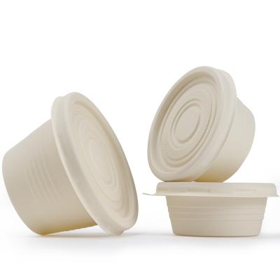 China Eco Friendly Leakproof Biodegradable Cornstarch Sauce 120ml Cup With Lid for sale