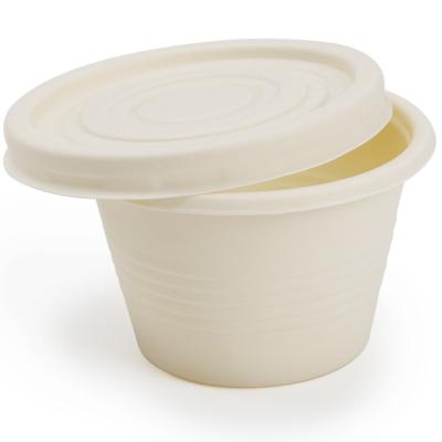 China Cornstarch 4oz Biodegradable Cups Soup Sauce Disposable Takeout Containers With Lids For Packaging Food Ketchup Jelly Dressing for sale