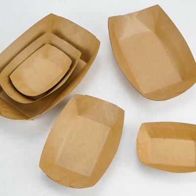 China Biodegradable Disposable Paper Quick Trays Food Packaging Outlet Packaging Paper Lunch Box for sale