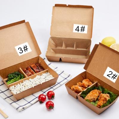 China Hot Popular Customized Packaging Paper Box Biodegradable Disposable Kraft Paper Take Away Container Paper Food Box for sale