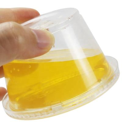 China 4oz Portable PP Plastic Sauce Container Disposable Soup Container Small Ketchup Plastic Cup With PET Lid for sale