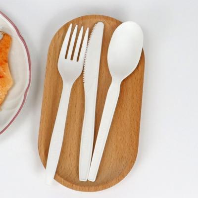 China Wholesale Disposable Cutlery Eco Tableware PLA Occasional Fork Spoon Biodegradable for sale