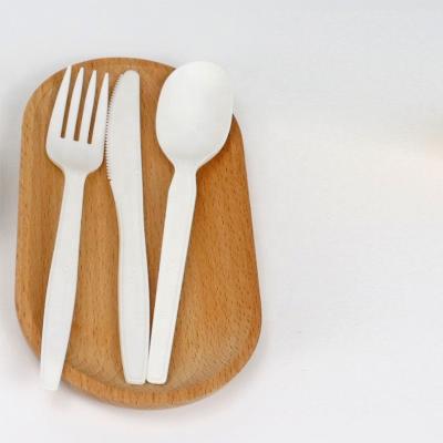 China Favorable Price PLA CLASSIC Biodegradable Spoon Disposable Cutlery Fork Knife Set for sale