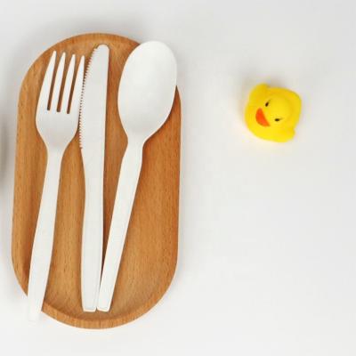 China Factory Occasional Hot Sale Biodegradable Spoons And Forks PLA Disposable Cutlery Set for sale