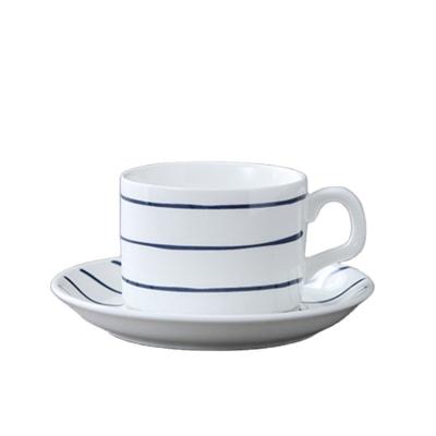 China Viable Custom Logo Printed White Porcelain Cappuccino Cup And Saucer Set , Ceramic Espresso Cup And Saucer for sale