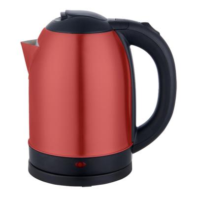 China Stainless Steel 360 Rotation Low Steel Electric Kettle Double Degree Red Color Dry Burning Pad 1.8L for sale