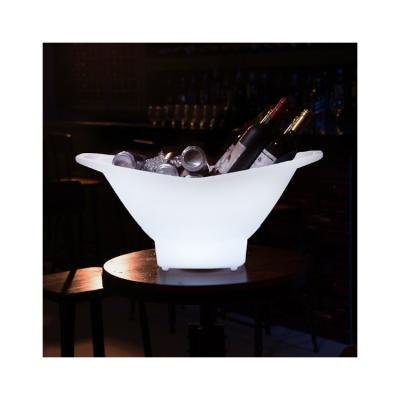 China Modern Super Quality Lager Bucket Led Bar Ice Luminous Glowing Wine Cooler for sale