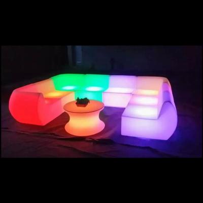 China Waterproof 2022 Rechargeable New Arrival RGB Color Changing Nightclub Living Room Sofa Bar LED Light Luminous Sectional Furniture for sale