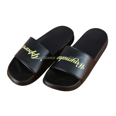 China Anti-Slippery Multiple Colors Logo Fashion Design Summer Unisex PVC Black Empty Kids Boys Girls Kids Slippers Slippers for sale