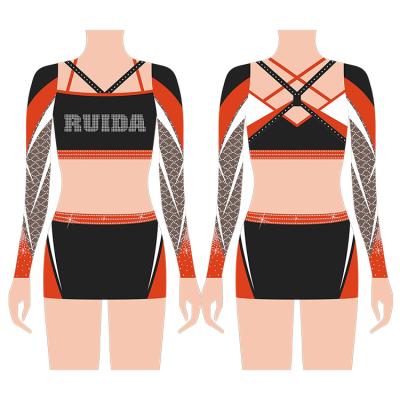 China Polyester+Spandex sublimation spandex designs cheerleading team cheer uniform custom to wear all star cheer uniform for sale