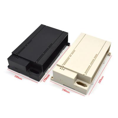 China Black Plastic PLC Din Rail Enclosures 179*100*48mm For Relay PCB Electronics Housing en venta