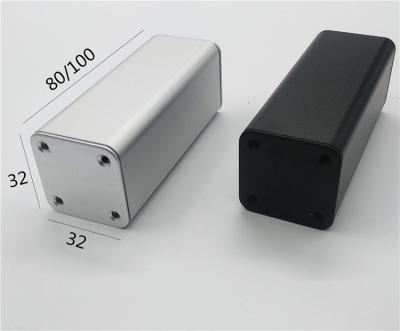 China Sanded Black Small Aluminum Enclosure Width 32*32*80mm Custom Extruded Aluminum Casing for sale