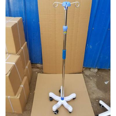 China Cheap hospital safety and mobile 4 hook iv stand for hospital for sale