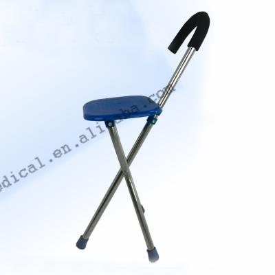 China Lightweight And Easy To Use Outdoor Stainless Steel Stool Folding Walking Stick For Old for sale