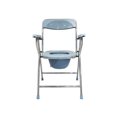 China Lightweight Health Care Equipment Stainless Steel Hospital Folding Toilet Commode Chair For Disable for sale