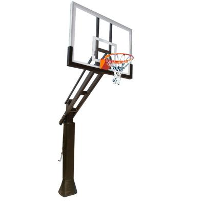 China Durable Steel Adjustable Full Size Inground Basketball Hoop Inground Adjustable Outdoor Basketball Stand With Padding for sale