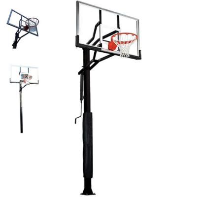 China Durable In-ground Height Adjustable Basketball Hoop For Teenagers And Adults for sale