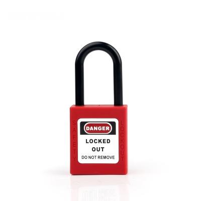 China Security Lockout CE 38mm Diameter Industrial Nylon Material Insulation Dielectric Red Nylon Padlock (Non-conductive) for sale