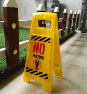 China PP Mini Yellow Plastic A Shape Caution Floor Warning Sign Wet Sign for sale