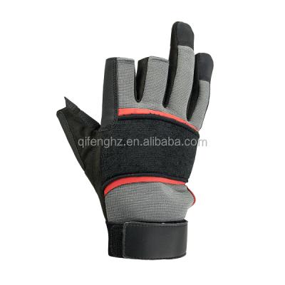 China Three Finger Writer Synthetic Leather Motorcycle Sports Work Gloves for sale