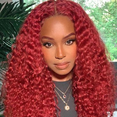 China Wholesale Brazilian Red Curly Hair 13x4 Body Wave Lace Front Wigs For Color Women 360 Full Lace Human Hair Front Wigs Hair Wigs for sale