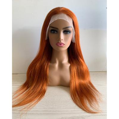 China Body Wave #350 Ginger Orange Brazilian Straight Human Hair 13x6 HD Lace Front Wig For Black Women Human Hair Full Lace Front Wigs for sale