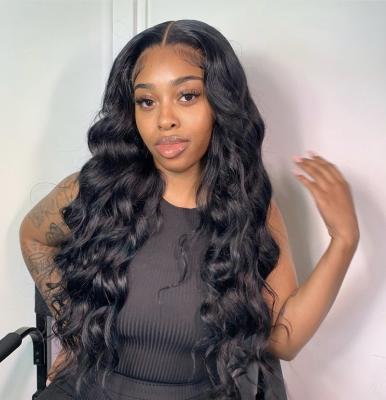 China Body Wave 180% Density Peruvian Body Wave Human Hair 5x5 HD Transparent Swiss Lace Closure Wigs for Black Women Full Lace Human Hair Wigs for sale