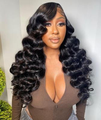 China Peruvian Deep Wave 180% Density Human Hair 4x4 HD Lace Closure Transparent Swiss Wigs For Black Women Full Lace Hair Wigs for sale