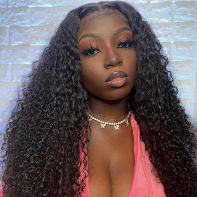 China Body Wave 180% Density 10A Virgin Human Hair 4x4 Curly HD Closure Lace Front Wigs For Black Women Full Lace Hair Wigs for sale