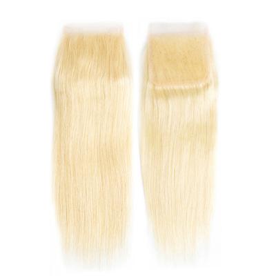 China Straight 613 Blonde Peruvian Straight Hair 4x4 Lace Closure With Baby Hair Natural Hairline 613 Low Top 4x4 Swiss Lace Closure for sale