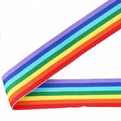 China Eco - Friendly Colorful Polyester Rainbow Ribbon Stripe Grosgrain Ribbon for sale